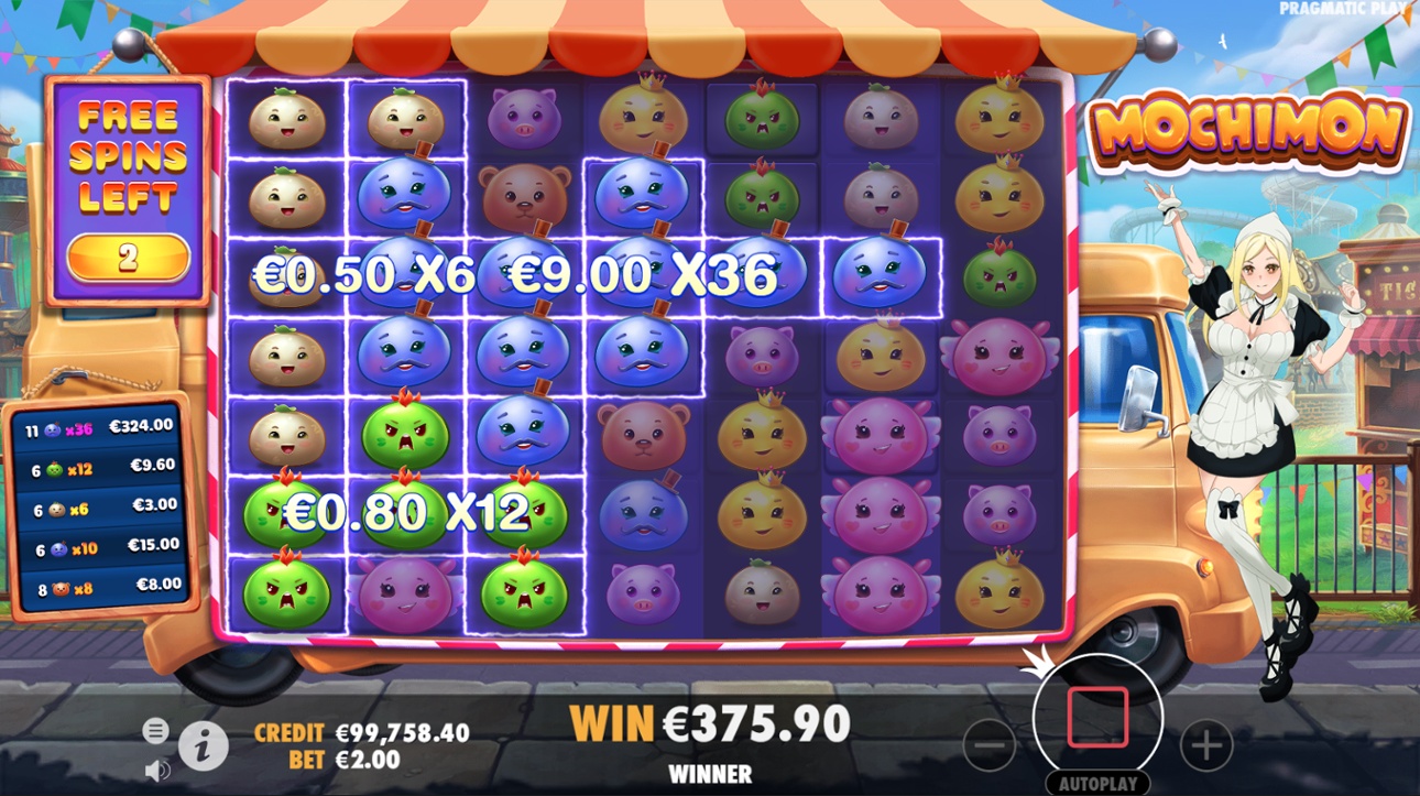 Mochimon - Free Spins multiplier win