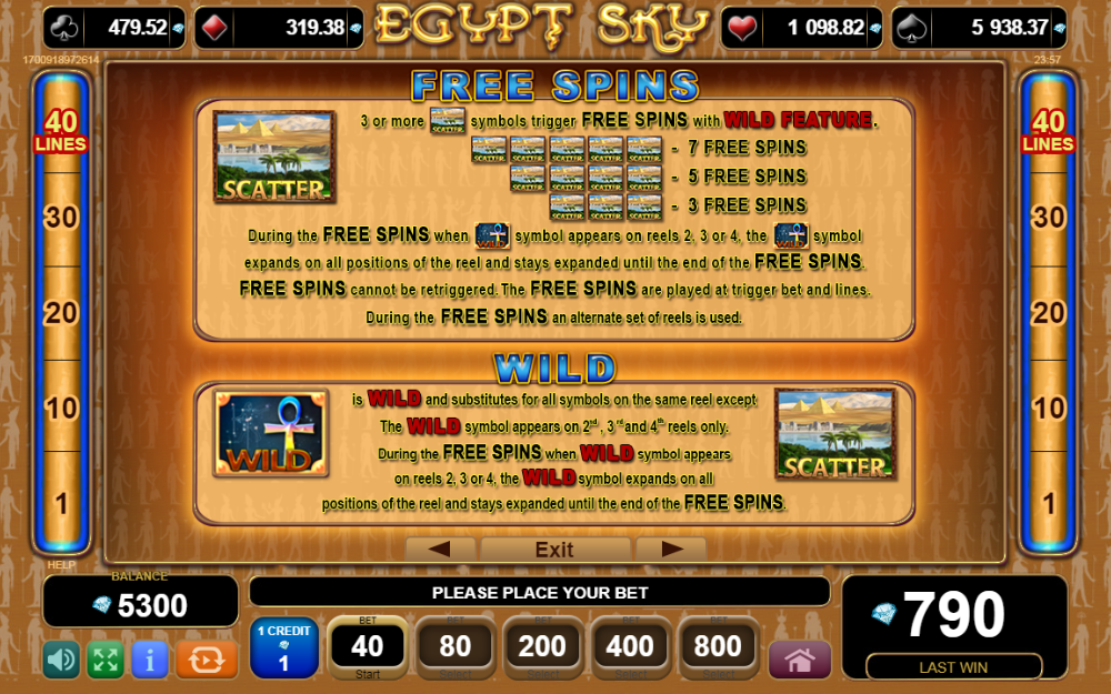 Rules of Egypt Sky bonuses