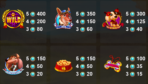 Top symbols paytable