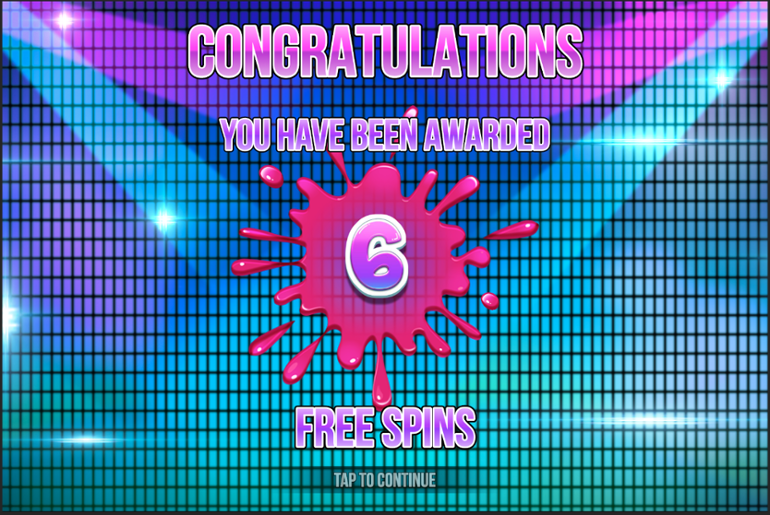 Wining of 6 free spins