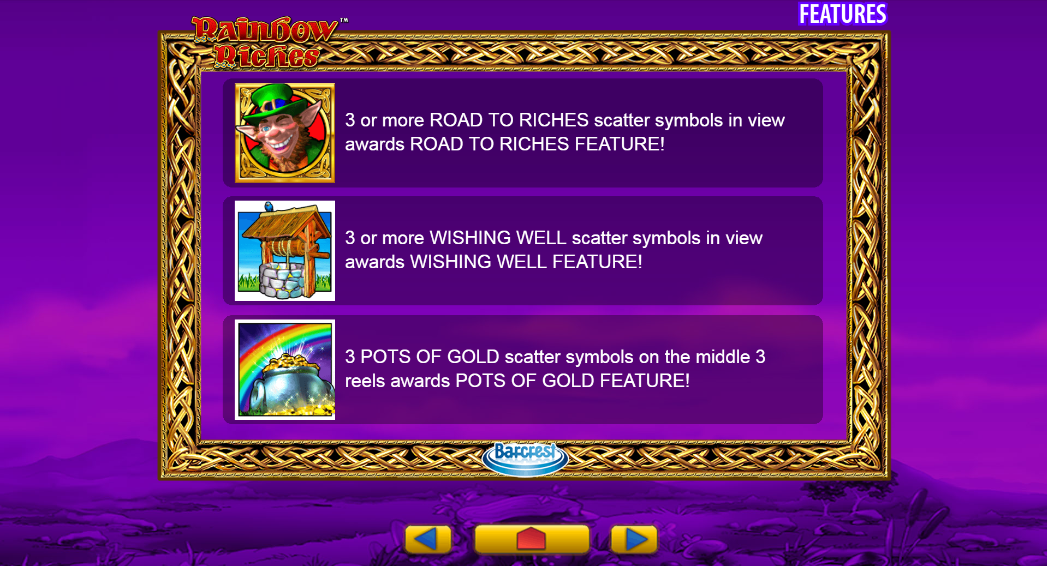 Rainbow Riches bonus features