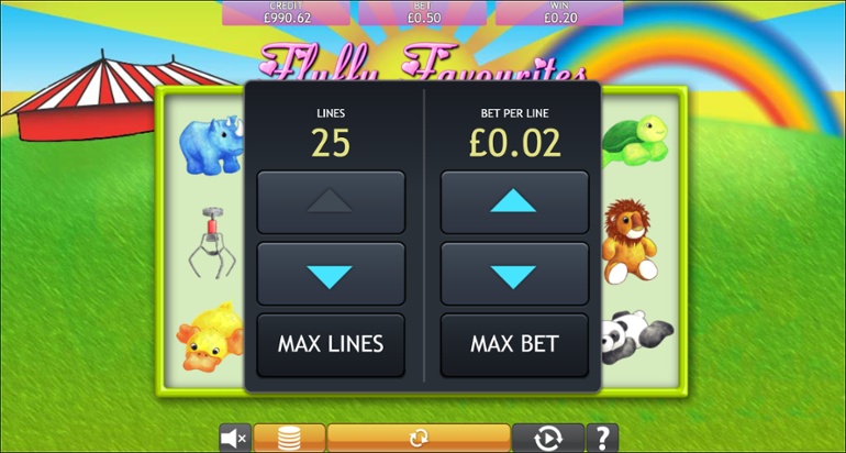 Fluffy Favourites slot - Betting options