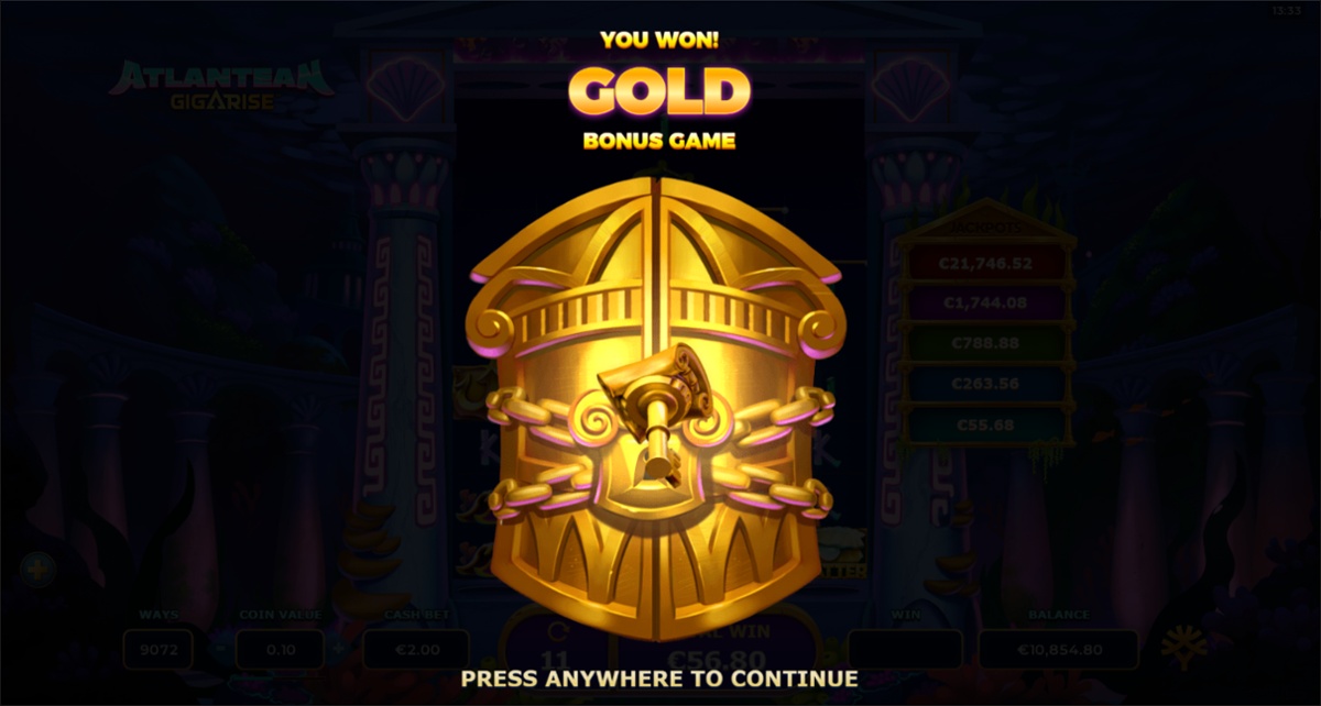 Atlantean GigaRise - Gold Bonus round