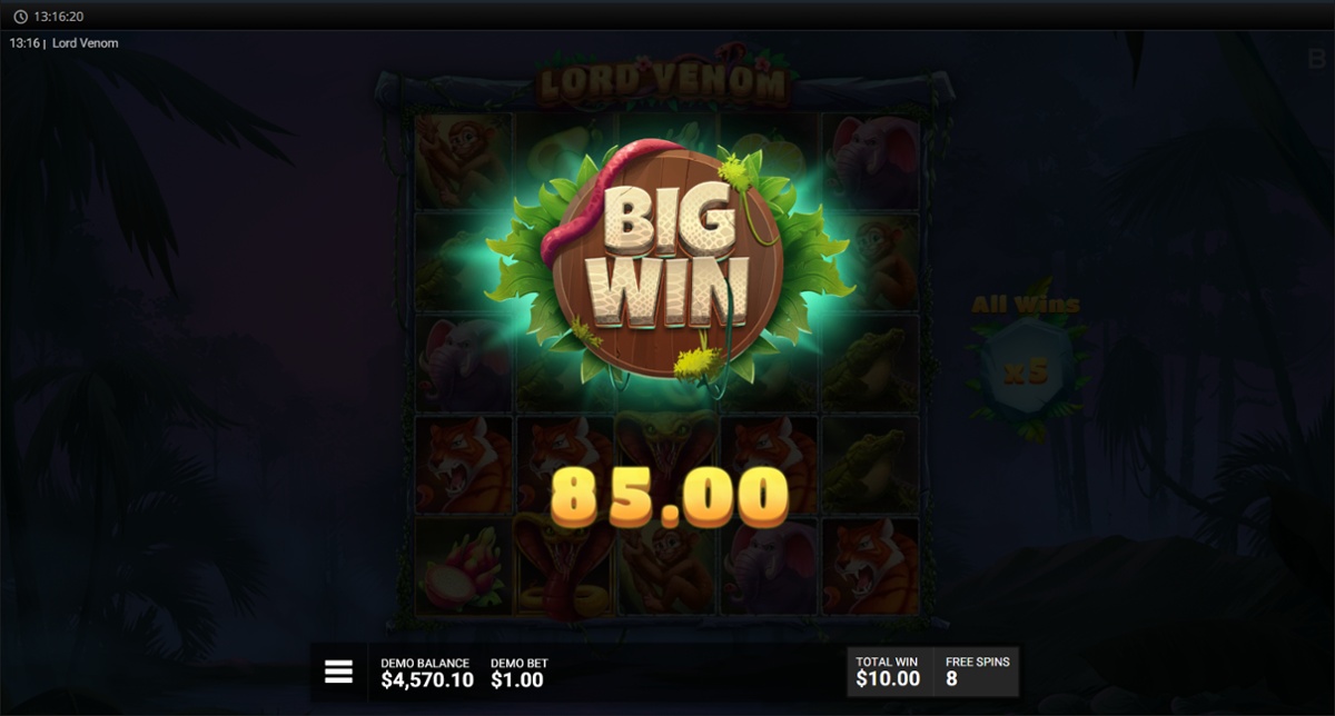 Lord Venom slot big win