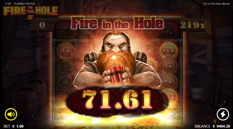 Fire In The Hole slot big win