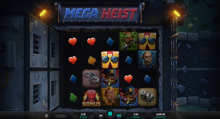 Mega Heist slot - base game win