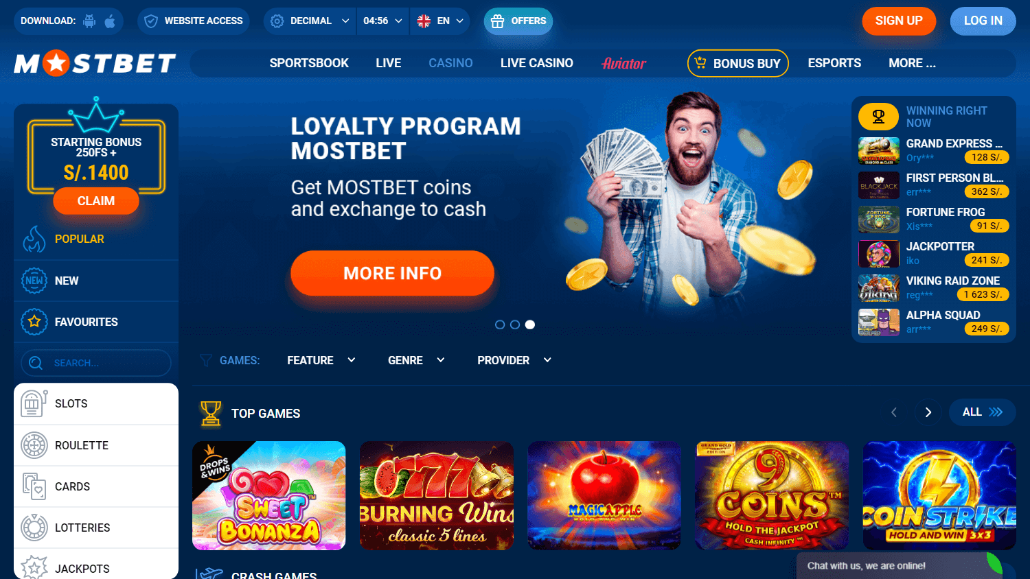 mostbet_casino_homepage_desktop