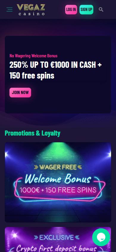 vegaz_casino_homepage_mobile