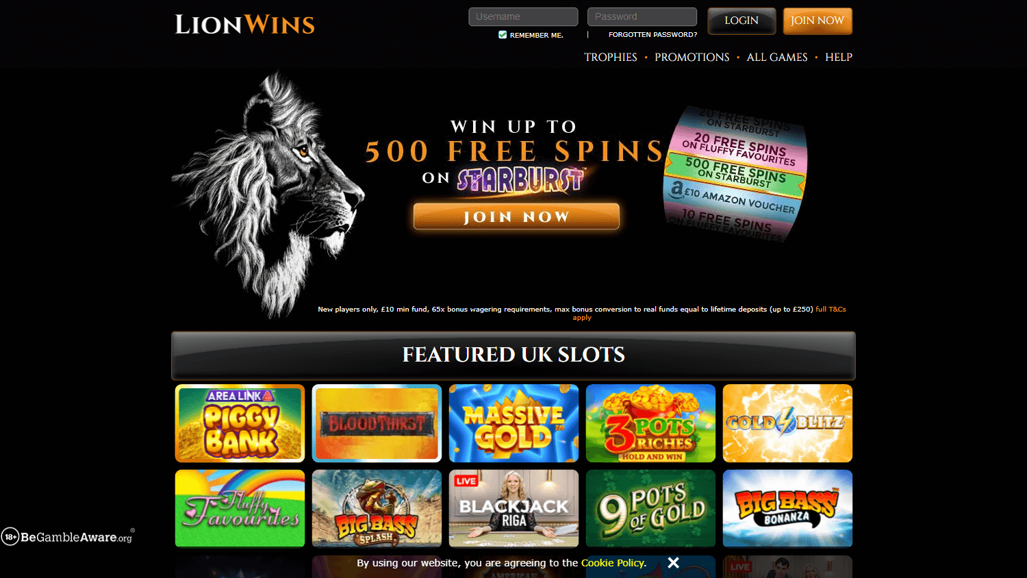 lion_wins_casino_homepage_desktop