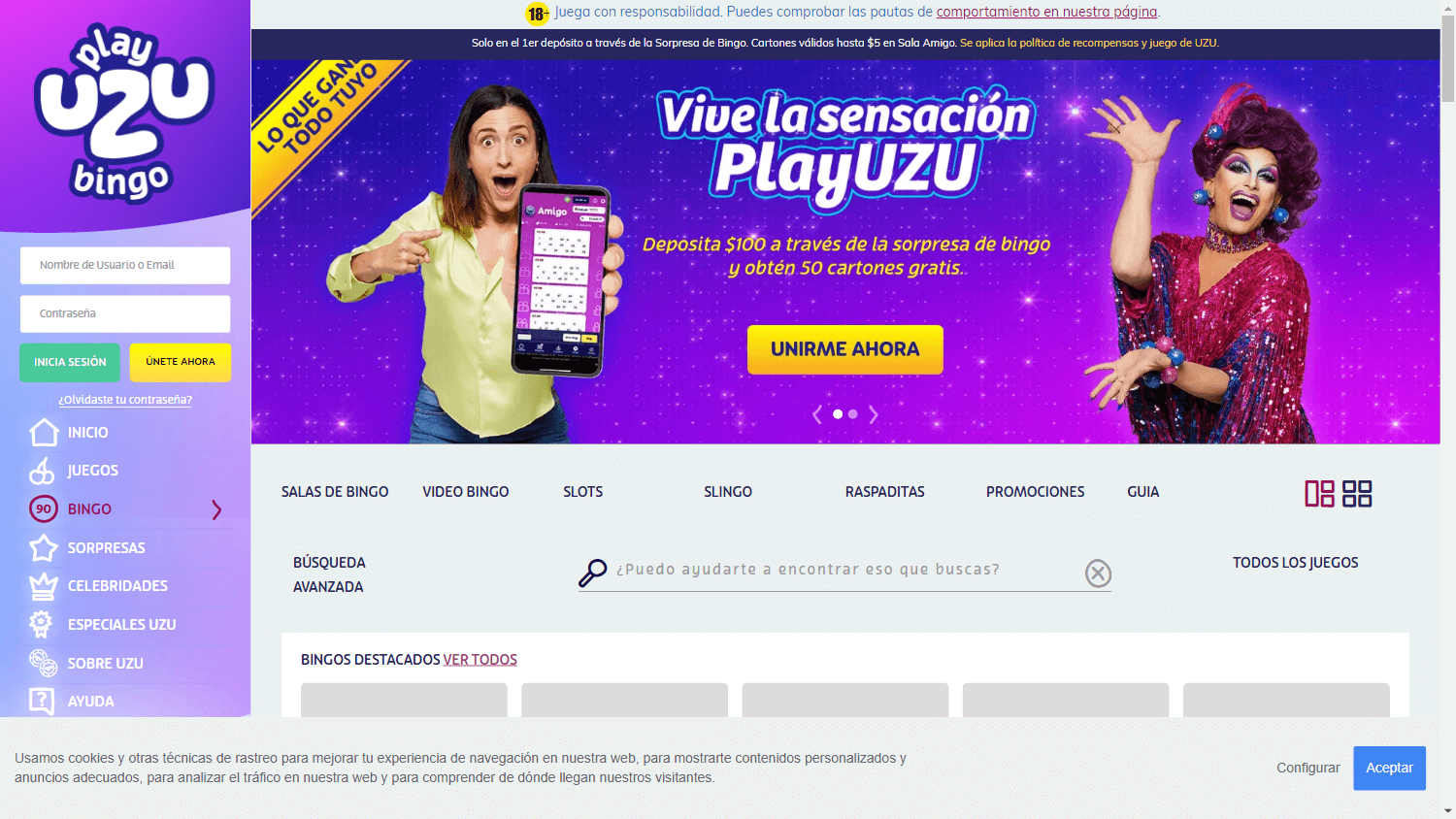 playuzu_casino_mx_homepage_desktop
