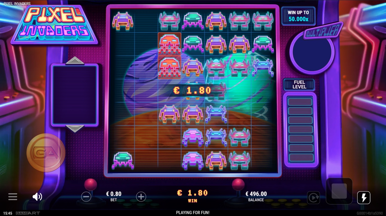 Pixel Invaders slot win