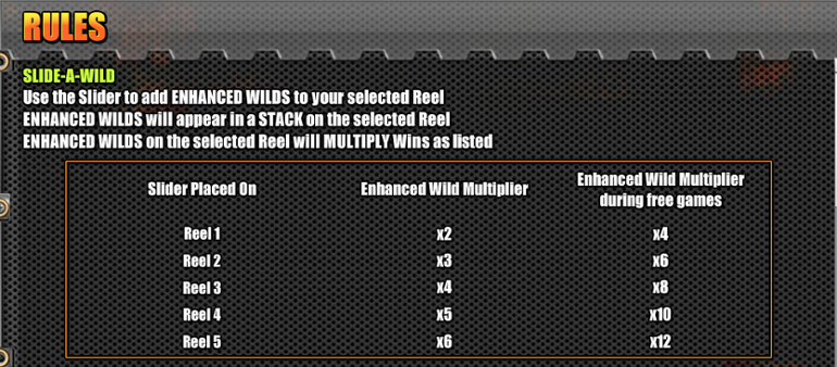 Easy Slider Slide-a-wild rules