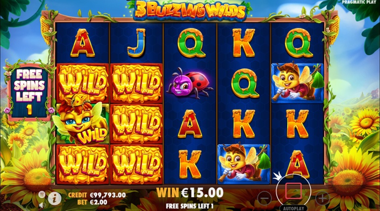 3 Buzzing Wilds - Surrounding Wild symbol