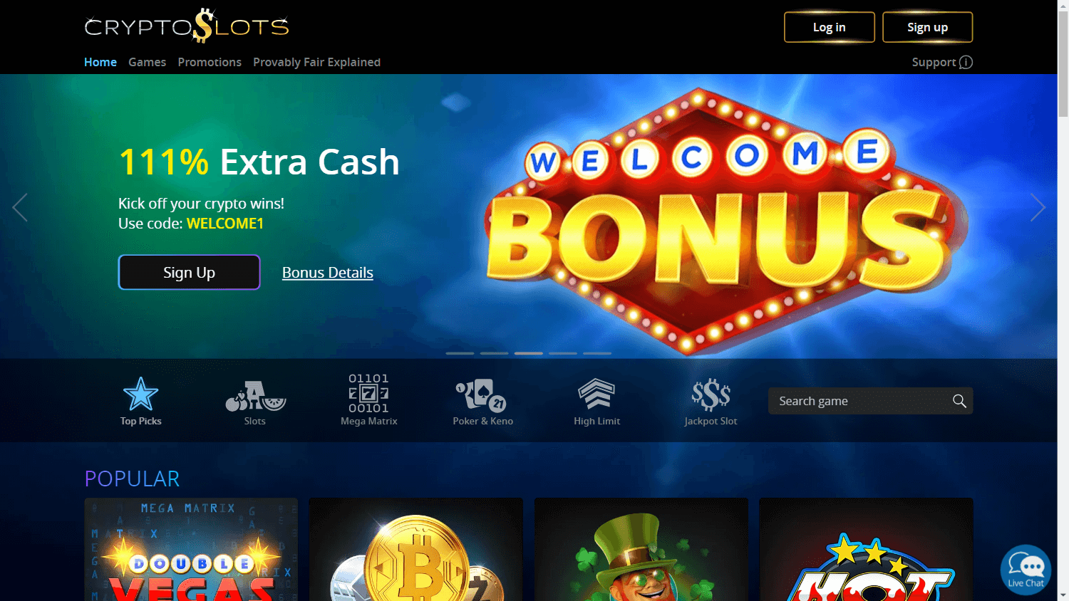 cryptoslots_casino_homepage_desktop