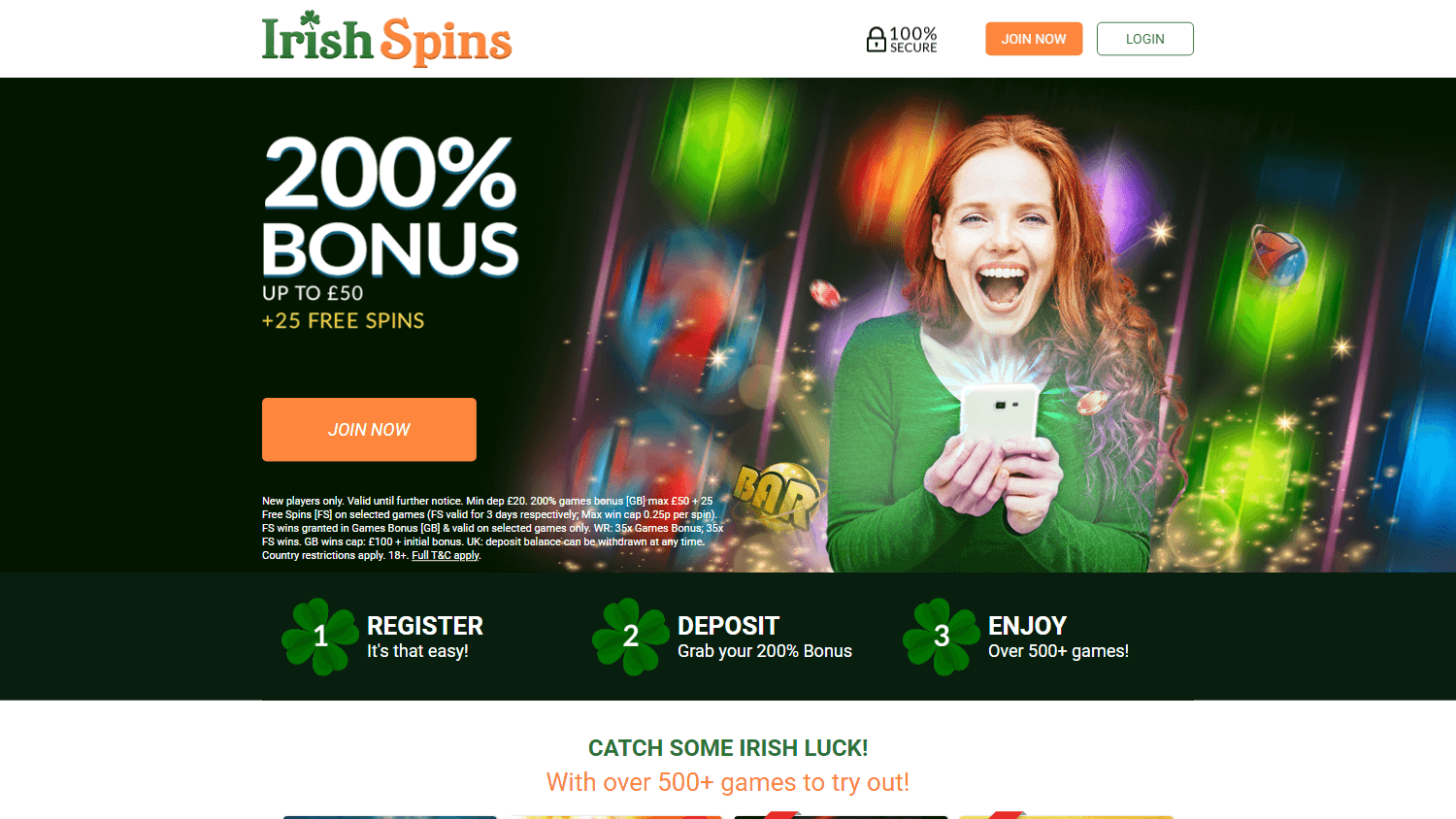 irish_spins_casino_homepage_desktop