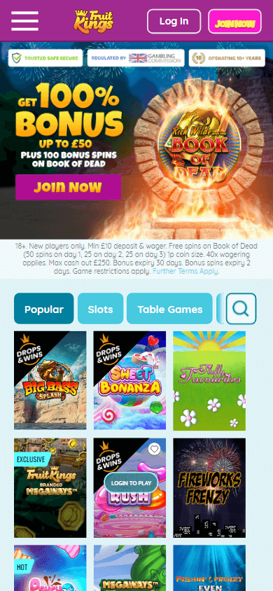fruitkings_casino_homepage_mobile