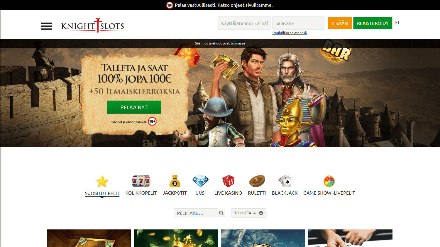 knightslots_casino_homepage_desktop