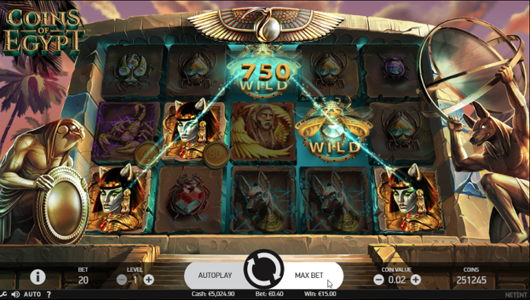 Coins of Egypt - 5 of a kind win