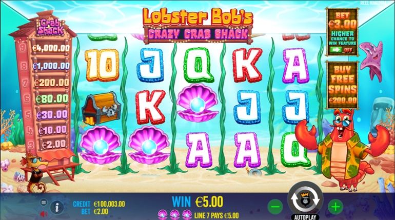 Lobster Bob's Crazy Crab Shack win