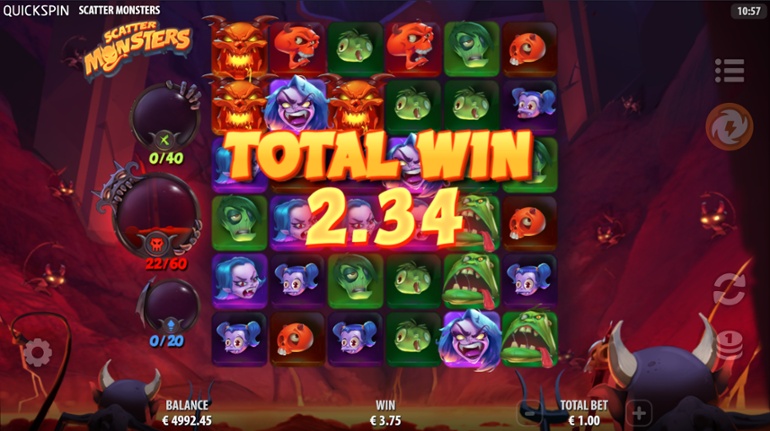 Scatter Monsters slot win