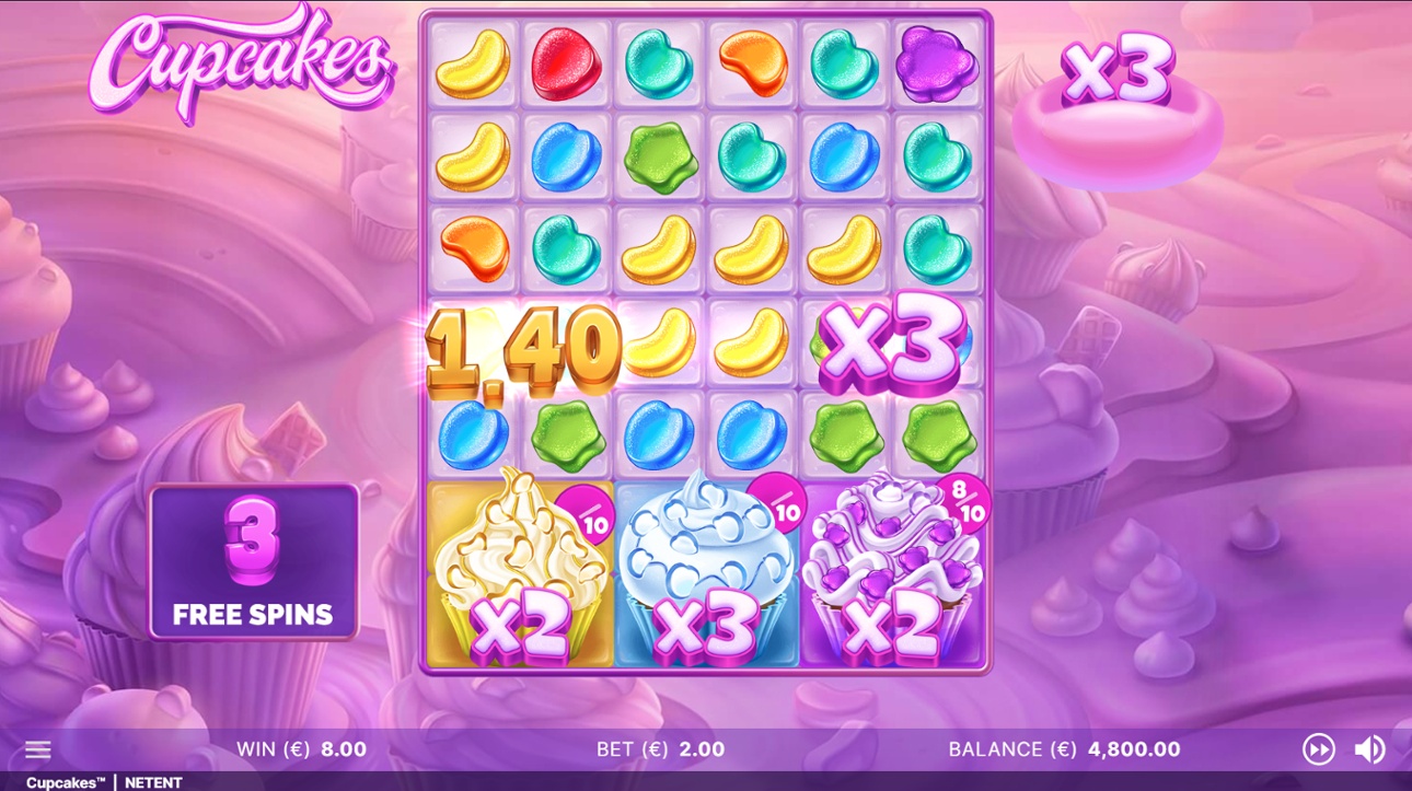 Cupcakes slot - Multiplier win