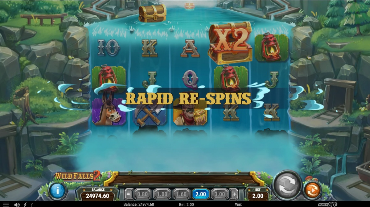 Wild Falls 2 - Rapid Re-Spins feature
