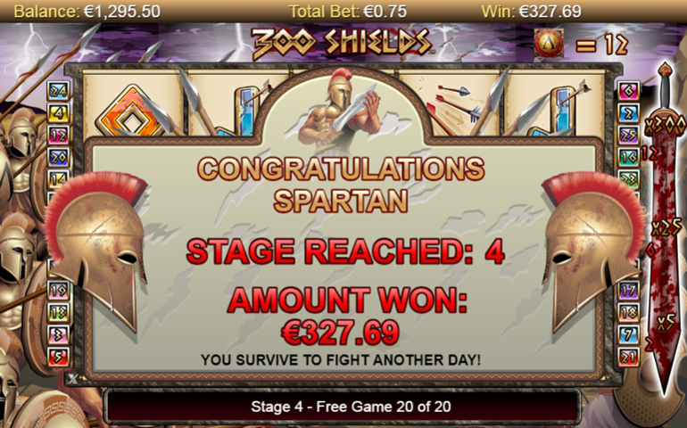 300 Shields slot huge free spins win
