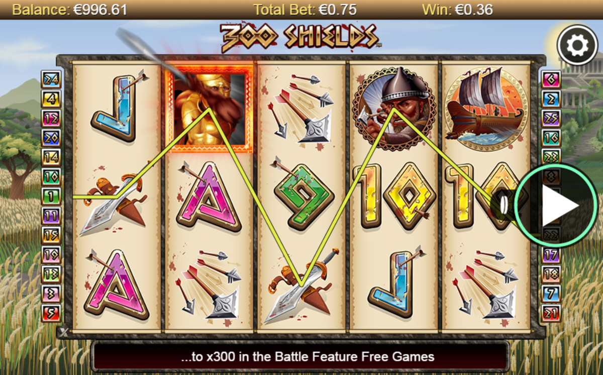 300 Shields slot simple win