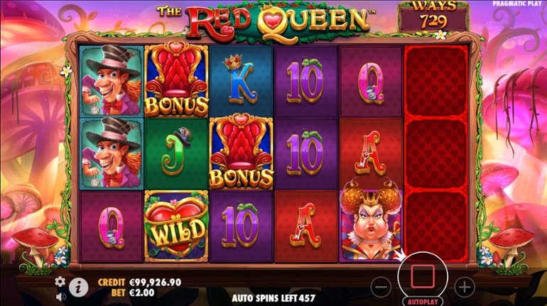 The Red Queen slot - 6th reel available