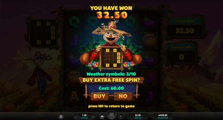 Wild Yield slot - Extra spin buy option
