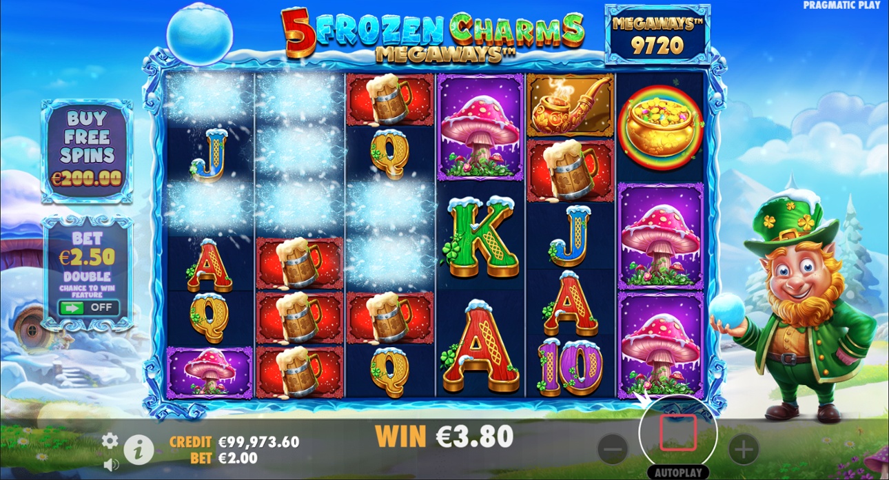 5 Frozen Charms Megaways slot win