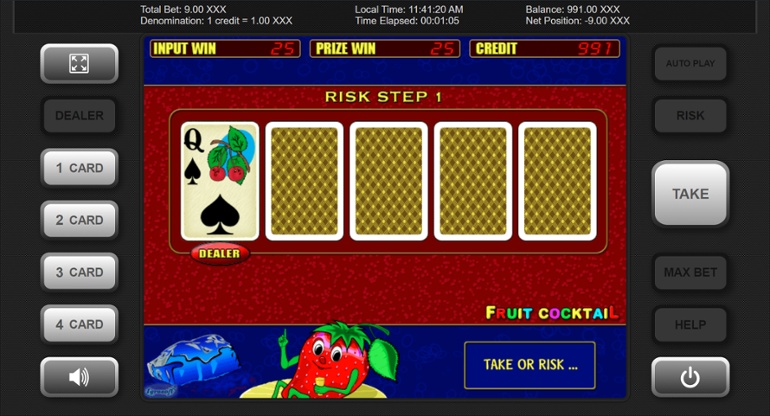 Fruit Cocktail slot gamble feature