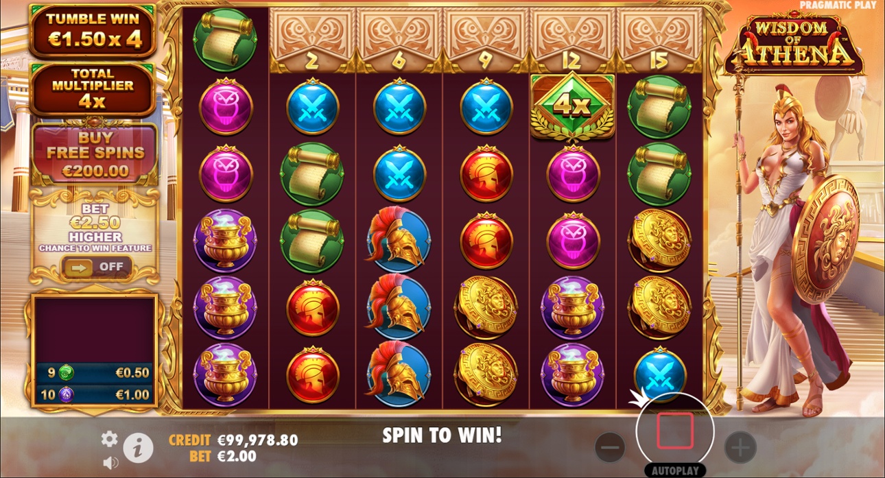 Wisdom of Athena - Multiplier win