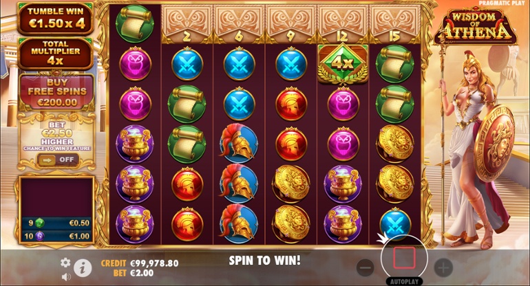 Wisdom of Athena - Multiplier win