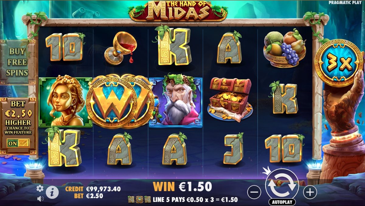 Hand of Midas slot - Wild Multiplier win