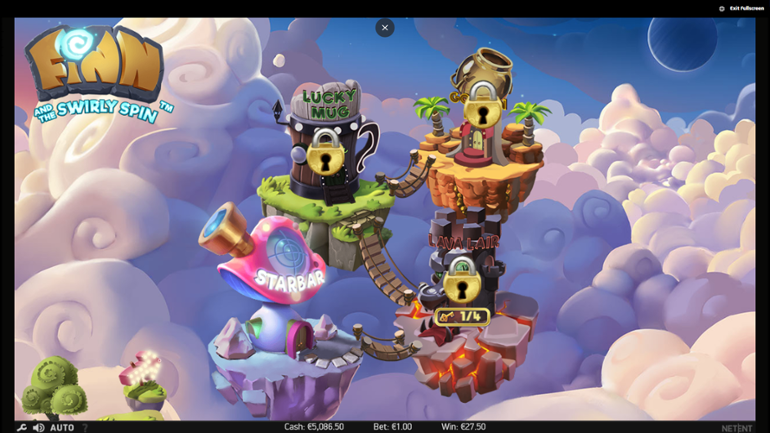 Finn and the Swirly Spin - 4 Free spins choices