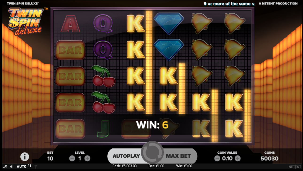 Twin Spin Deluxe clustered wins