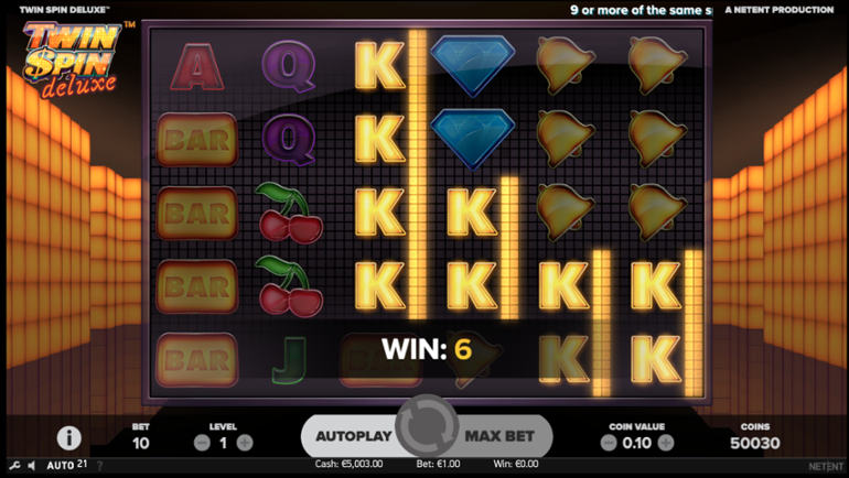 Twin Spin Deluxe clustered wins