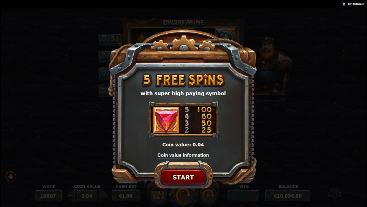 Dwarf Mine Collectible symbols free spins