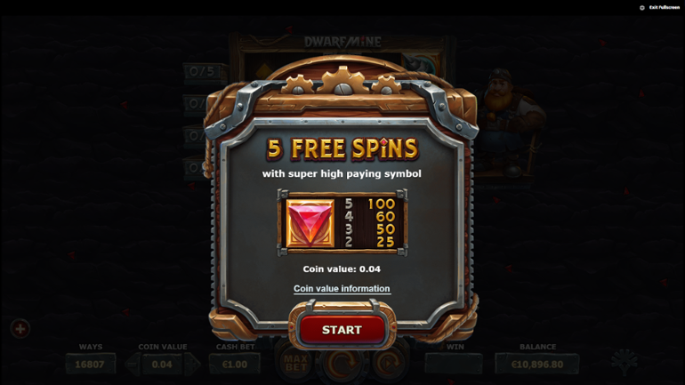 Dwarf Mine Collectible symbols free spins
