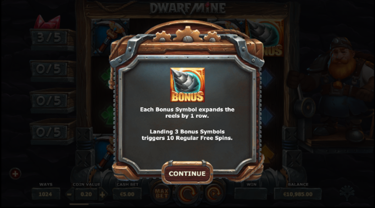 Dwarf Mine slot bonus symbol