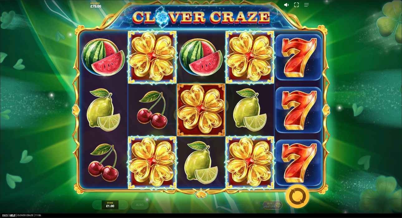 Clover Craze slot - 5 Clovers win