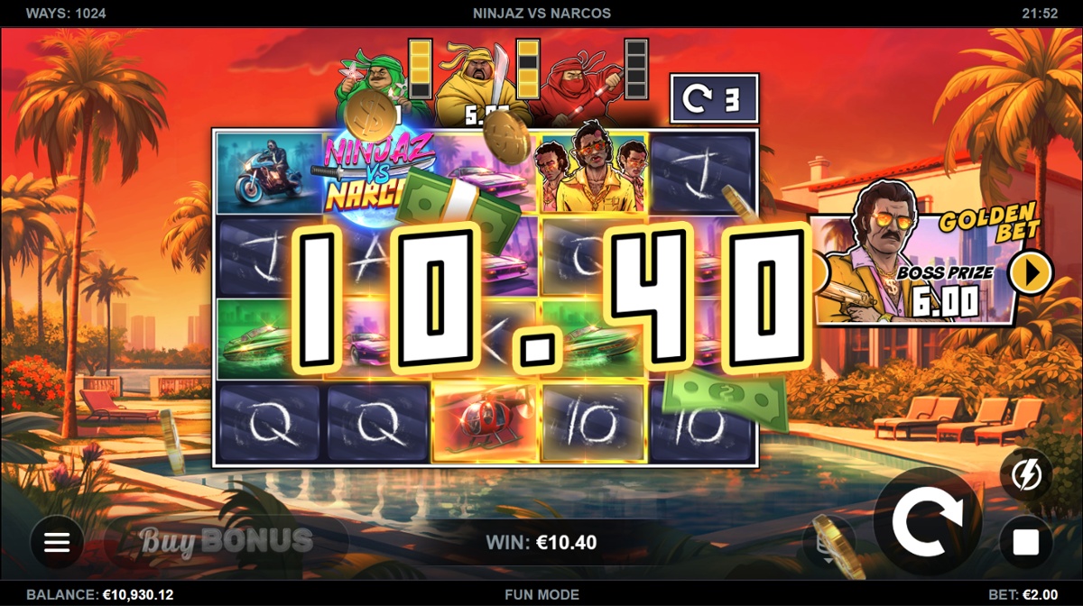 Ninjaz vs Narcos slot win