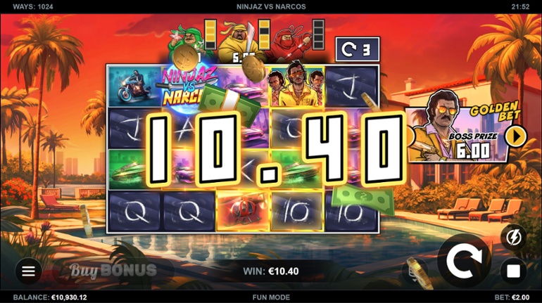 Ninjaz vs Narcos slot win