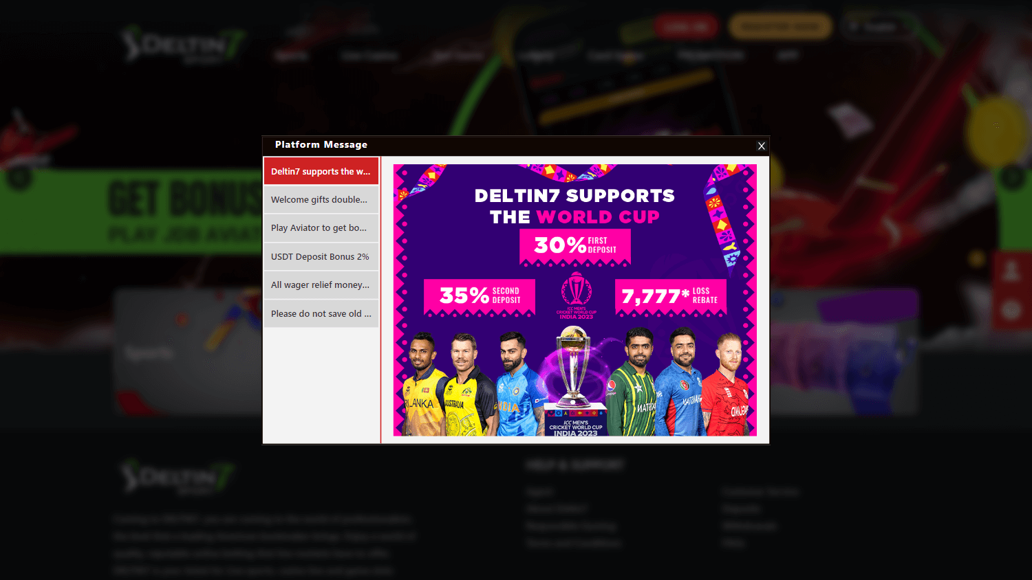 deltin7_sport_casino_homepage_desktop