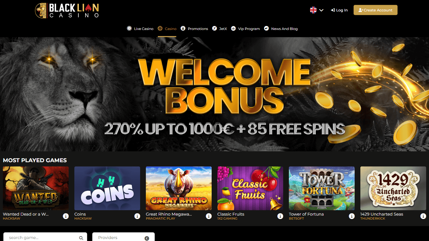 black_lion_casino_homepage_desktop