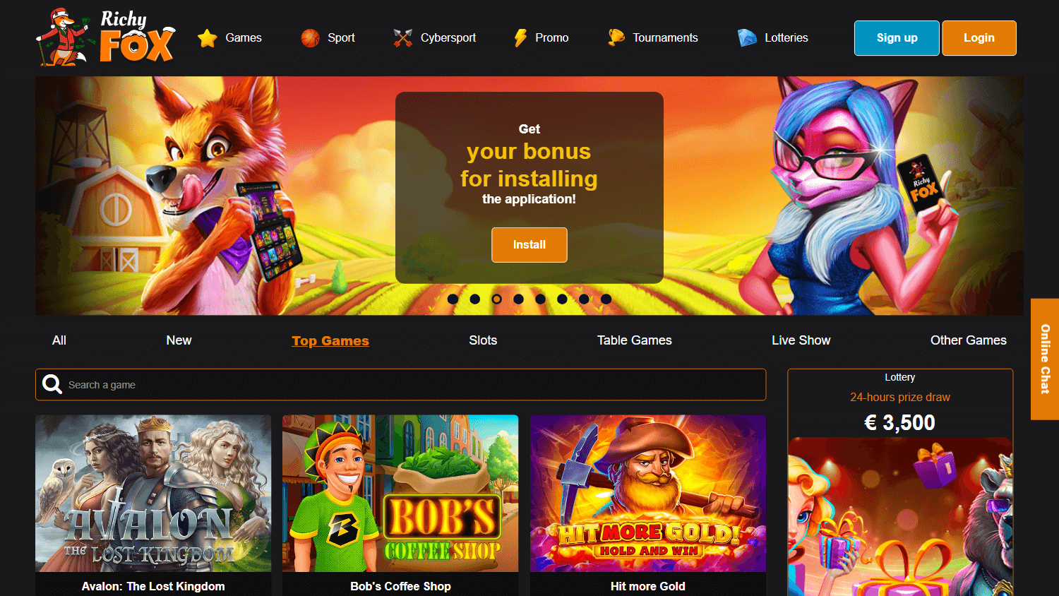 richy_fox_casino_homepage_desktop