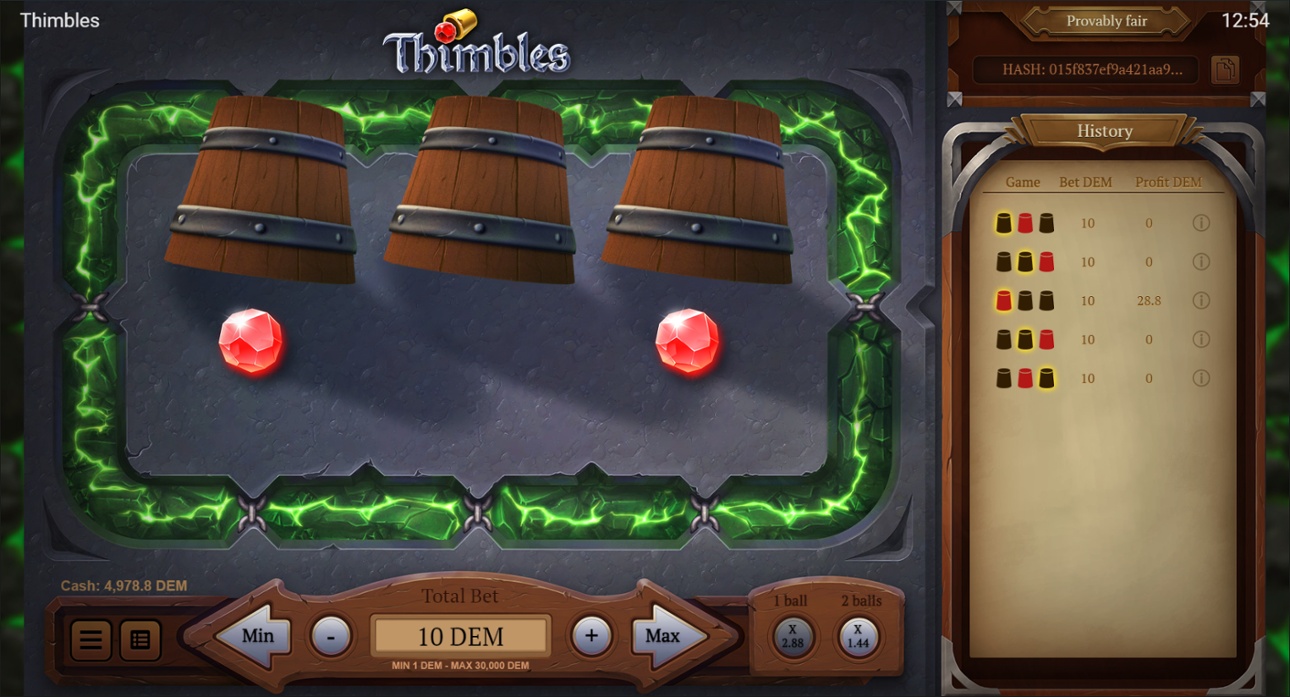Thimbles - Lower risk game option