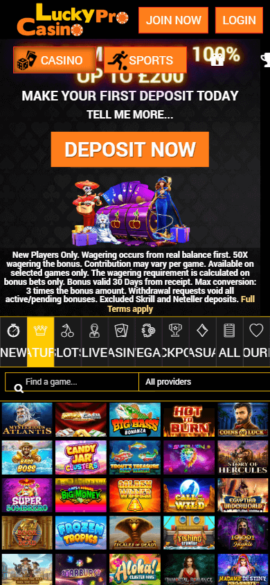 luckyprocasino_homepage_mobile