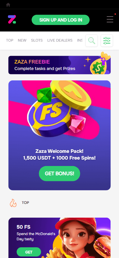 zaza_casino_homepage_mobile